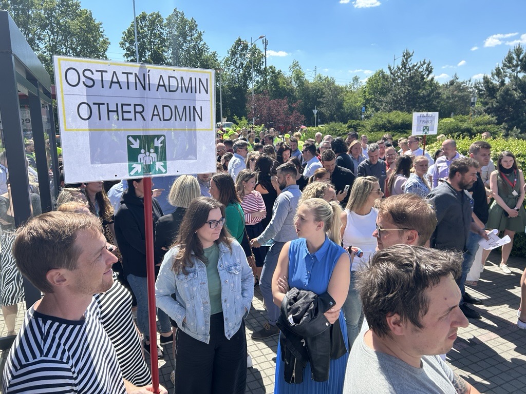 Cvičný požární poplach v Praze-Kyjích