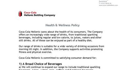 Healthwellness policy
