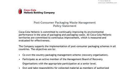 Packaging waste and recycling policy