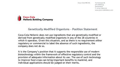 Genetically modified organism (GMO) position statement