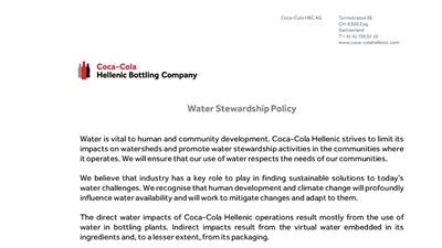 Water stewardship policy