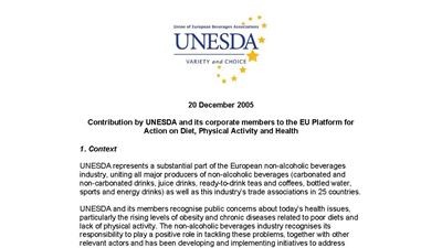 Union of European Beverage Associates (UNESDA) commitments